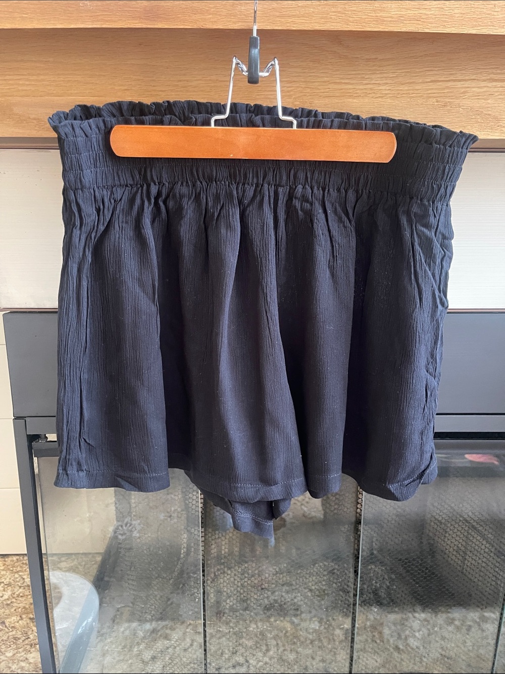 Smocked Waist Black Women’s Skort